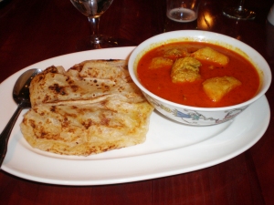 Roti Prata with Chicken Curry